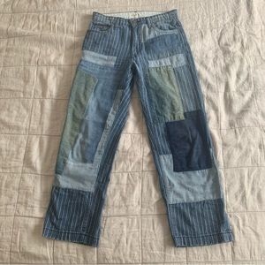 THE GREAT. Patchwork pants size 24, fits like a 26